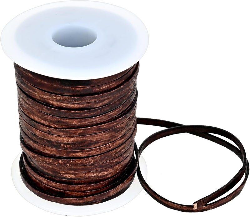 GENIQUE 3mm Leather Cord, 1/8 inch Leather String Cord, Leather Strips for Leather Shoe Laces, Necklace, Bracelets, Jewelry Making, Crafting (3mm Antique Brown Distressed 5Mtr) - Image 5